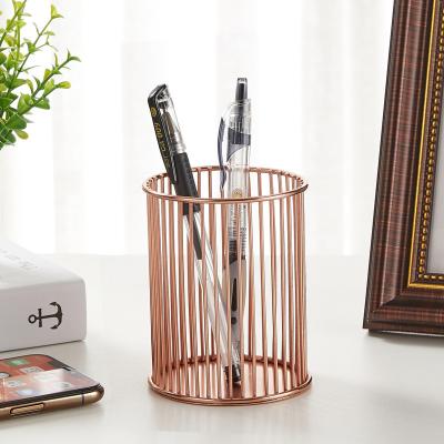 China School Office Home Makeup Brush Storage Desk Set Organizer Pen and Notebook Metal Mesh Folder Desk Hanging Holder for sale