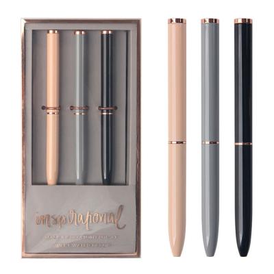 China Promotional Pen 3 Pcs In A Box In Custom Pens For Pen Gift Set With Gift High End Square Pen Corporate Gift With Box Printing for sale