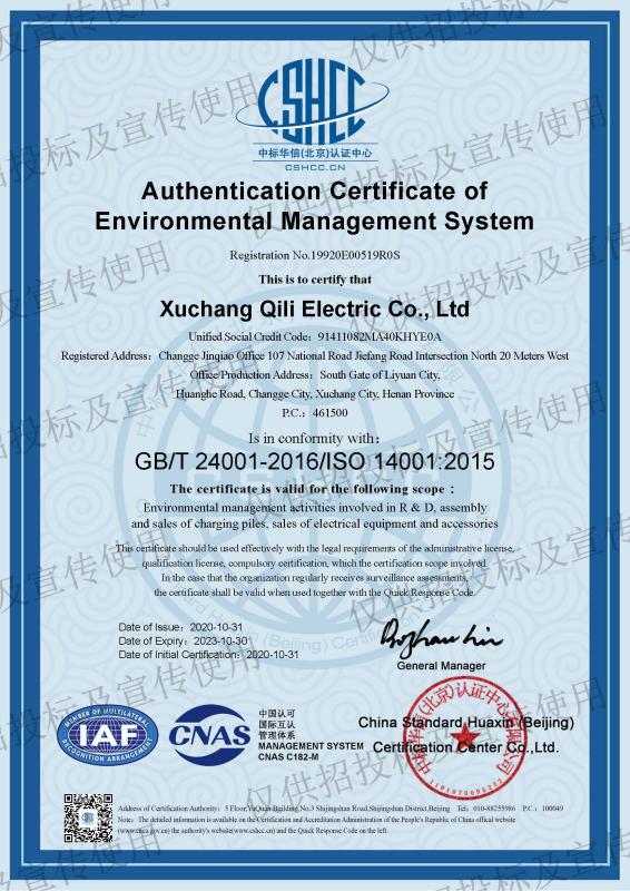 ISO14001 - XuChang shuoNiu Trading Co., Ltd.