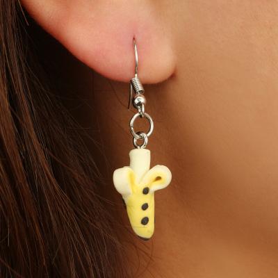 China Wholesale and retail BOHEMIA cute cartoon of new eco-friendly handmade 3D clay peeled long banana earrings for sale