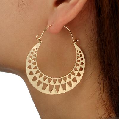 China FASHIONABLE European and American wholesale and retail geometric half around hollow triangle earrings C word simple earrings for sale