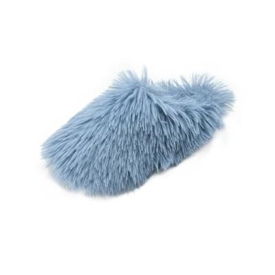 China Fashion Trend Custom Logo Shape Fur Hairy Women Slippers Customized Flat Mule Slides Sandals For Girls Or Ladies for sale