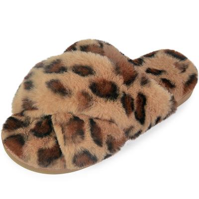 China Lightweight Women's Comfortable Fluffy House Slips Funky Fur Furry Slippers for sale