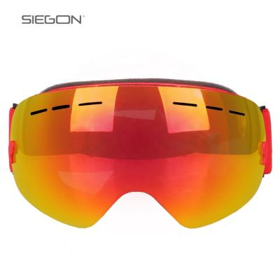 China Custom Sun Glasses Anti-UV Anti-fog Snow Snowboarding Ski Sport Eye Wear for Adults Kids PC for sale