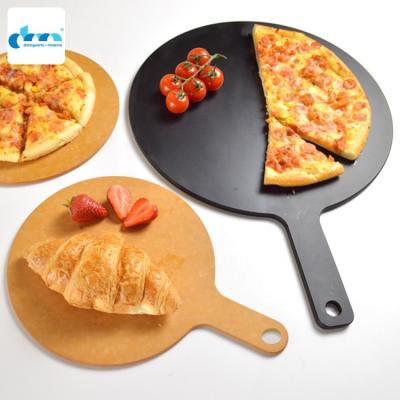 China Sustainable Wood Board Pizza Round Pizza Panel Woodgrain Pizza Board for sale