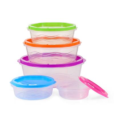 China 5 Pack Viable Plastic Grocery Containers With Lids Mud Soup Meal Prep Containers BPA Free Freshware Food Storage Containers for sale