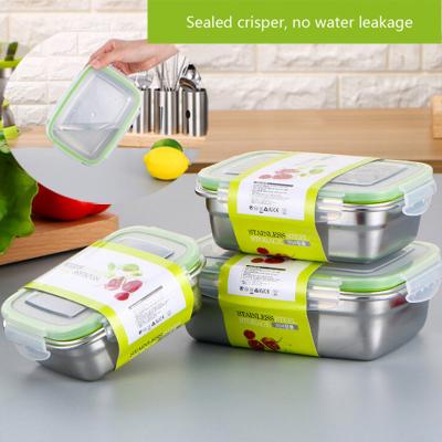 China Sustainable Portable Lunch Box Ambient Stainless Steel Sealed Food Storage Container Food Storage Leak Proof Food Box for sale