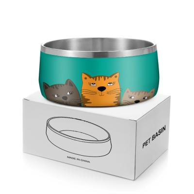 China Red Color Amazon Pet Bowl Easy Cleaning Stainless Steel Bowl With Rubber Base For Puppies, Dogs, Cats. for sale