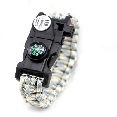 China Camping Activity 20 in 1 EDC LED Flashlight Paracord Survival Bracelet for Outdoor Survival Camping for sale