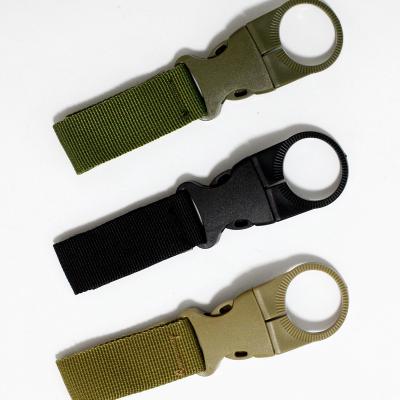 China Outdoor Sport Travel Hiking Tactical Camping Molle Buckle Water Bottle Carabiner Clip Webbing Strap Attachment Belt Backpack Hanging Key Chain For Camping Hiking for sale