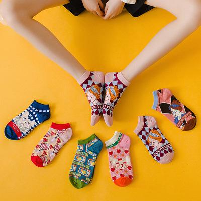 China New design cute girl summer women socks antibacterial spring cat antibacterial short socks wholesale for sale