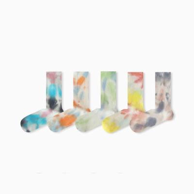 China Sporty Custom Wholesale Cotton Tie Dye Shunxin Breathable Anti-Skid Socks For Men And Women Fashion School Skateboard Crew Socks for sale