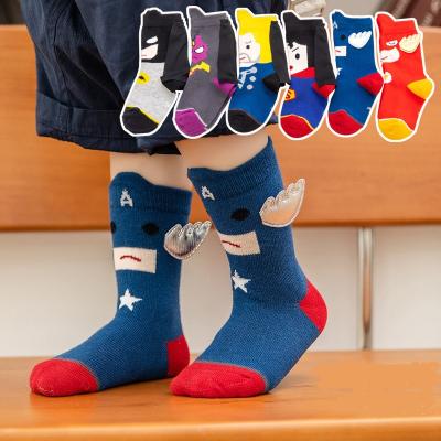 China Winter Autumn Boys Kids Wonder Cartoon Shunxin Soft Socks Antibacterial Design Wing Series Superhero Socks Baby Antibacterial Cool Ankle Socks for sale