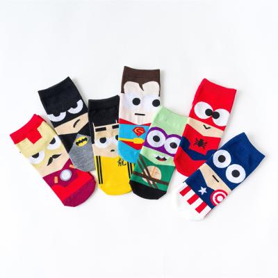 China Fashion Cartoon Superhero Socks Women Antibacterial Short Funny Cotton Men Shunxin Low Cut Socks Marvel Designer Comic Ankle Socks for sale