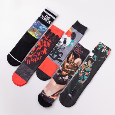 China SX New Design Cartoon Socks Cotton Socks Antibacterial Wholesale Comfortable Funny Happy Antibacterial Fashion Printed Sports Socks for sale