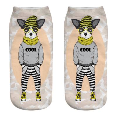 China Breathable Shunxin Fashion OEM Wholesale High Quality Logo Sublimated Dog Custom Print Printed Socks For Man And Women for sale