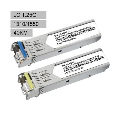 China FTTX 1.25G Bidi Single Mode Dual Fiber 1310nm / 1550nm 40KM SFP Module for sale