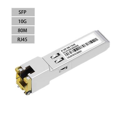 China FTTX RJ45 Transceiver 10G 80M Copper SFP Module for sale