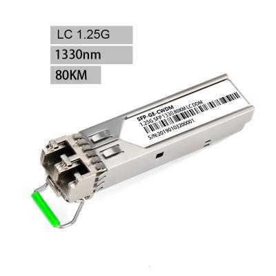 China FTTX Duplex LC 18 Wavelengths 1.25G 1270nm-1610nm 80km CWDM SFP for sale