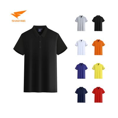 China Anti-wrinkle high quality black brand luxury white cotton printing T-shirt Polo Shirt Custom OEM Logo Plain Blank Men Embroidery Polo Shirt for sale