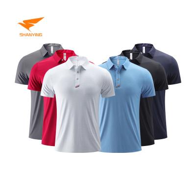 China New Arrival Fashion Custom Logo Men's Polo Shirts Anti-wrinkle Ice Mesh Silk Cool Nylon Plain High Elastic Casual Golf T Shirts for sale