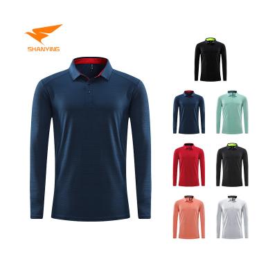 China Custom Plain Golf Polo Shirt Work Logo Printing Embroidery Long Sleeve Women's Anti-pilling Sublimation Wholesale T-shirt Men's for sale