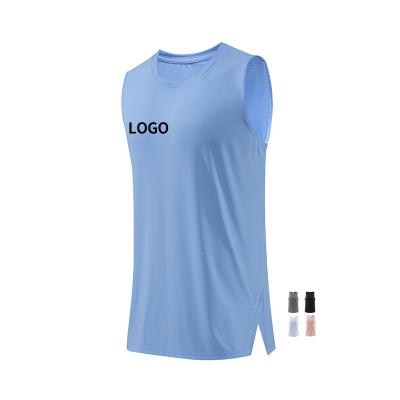 China 2021 New Spandex Blend Fitness Suit Workout QUICK DRY Nylon Men's Beach Gym Top Sleeveless Shirt for sale