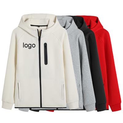 China Breathable Custom Your Logo Winter Zipper Tracksuit Cotton Polyester Men Sport Hooded Jacket for sale