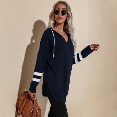 China Women Fashion Hoodies Pullover Loose Tops Breathable Autumn Hoody Sweatshirt Drawstring Solid Long Sleeve for sale