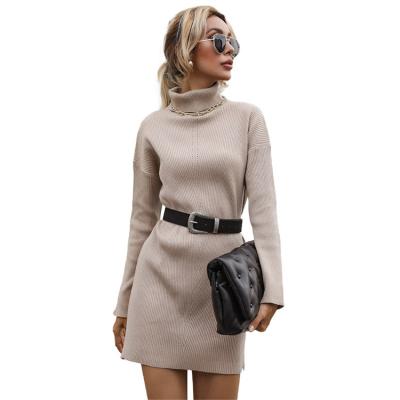 China New Breathable Chic Does Not Match Belt To Keep Warm Solid Color Sweater Knitted Skirt Casual Outfits for sale