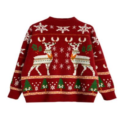 China Breathable Over Mid Length Oversized Christmas Tree Reindeer Knitted Sweaters For Women for sale