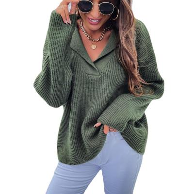 China Breathable Turndown Autumn And Winter New Product Collar Sweater Sweater Women Knitted Sweater for sale