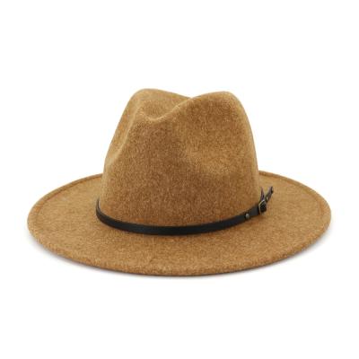 China Cozy Classic Multicolor Women's Eaves Wide Brim Jazz Hat Wool Fedora Winter Flat Hats for sale