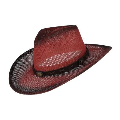 China Eco-Friendly Fashion Mens Overflow Spray Paint Jazz Gentleman Hat Sun Cowboy Hollow And Breathable Straw Hat for sale