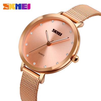 China 2018 Latest Fashion Brand Skmei Relojes de mujer Stainless Steel Lady Watch Japan movt Quartz Wristwatches Rose Gold Watch 1291 Water Resistant for sale