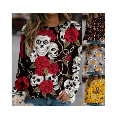 China Other Autumn 2021New Women's Clothing Sweater Printing Loose Long Sleeve Top for sale