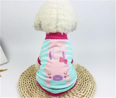 China Viable Dog Poodle Dog Striped Shirts For Summer T-Shirt Small Dogs Casual Style Medium Large Cheap Pet T Shirt for sale