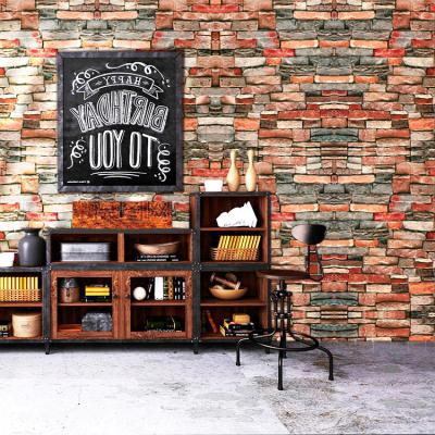 China Raincoat ; Fudi 5401 Self Adhesive Modern 3D Brick Rolls Farmhouse Red Brick Wallpaper 45Cm Adhesive Eco-friendly for sale