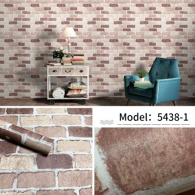 China Modern Office Lobby Deco Vinyl Peel And Stick Red Soft Brick 3D Look Adhesive Wallpaper Rolls for sale