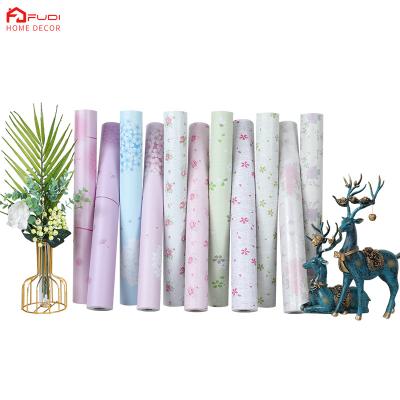 China Wholesale Decorative Sticker Plant Rose Flower Wallpaper Wall Coating PVC Wallpaper Wall Paper for sale