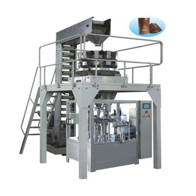 China Automatic Rotary Seal Food Pouch Filling Machine With Multihead Weigher for sale