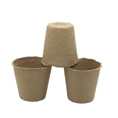 China Biodegradable Plant Fiber Paper Pulp Plant Nursery Seedling Grow Biodegradable Round Cup Garden Supplies for sale