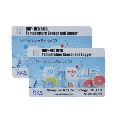 China Waterproof / Waterproof Cold Chain Transport Temperature Logging NFC+UHF Rfid Temperature Sensor Tags for sale