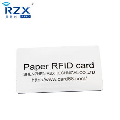 China 13.56MHZ F08 high frequency paper rfid paper card waterproof / waterproof RFID eco-friendly card for sale