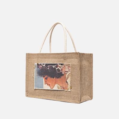 China Wholesale Jute Handled Tote Bags Cotton Custom Reusable Eco Friendly Soft Black Bag Grocery Shopping Shopping for sale