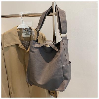 China Fashion Women Shopping Bag Eco Custom Casual Cotton Canvas Tote Crossbody Canvas Shoulder Bag Messenger Bag for sale