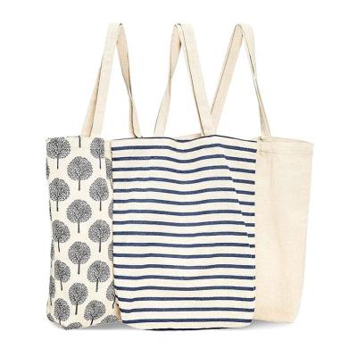 China Free Sample OEM Custom Premium Printing Reusable White Handled Tote Bag Cotton Canvas Women Canvas Cotton Bag for sale