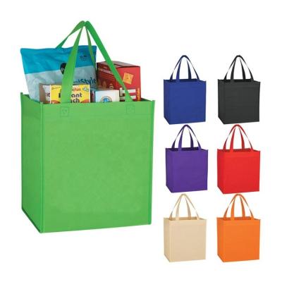 China Custom Non Woven Tote Bag Handled ECO Logo Print Supermarket Reusable Shopping for sale