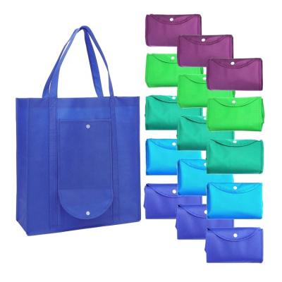 China Travel Handled Reusable Tote Bags Colorful Grocery Eco Foldable Non Woven Shopping Bags for sale