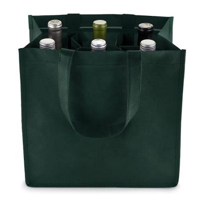 China Handled Wholesale Cheap Customized Logo Bottle Wine Tote Bag With Handle Reusable Non Woven 6 for sale